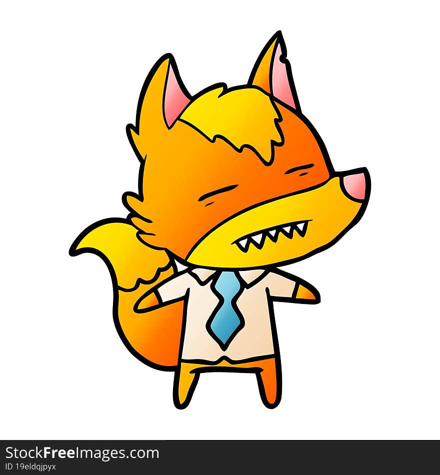 office worker fox cartoon character. office worker fox cartoon character