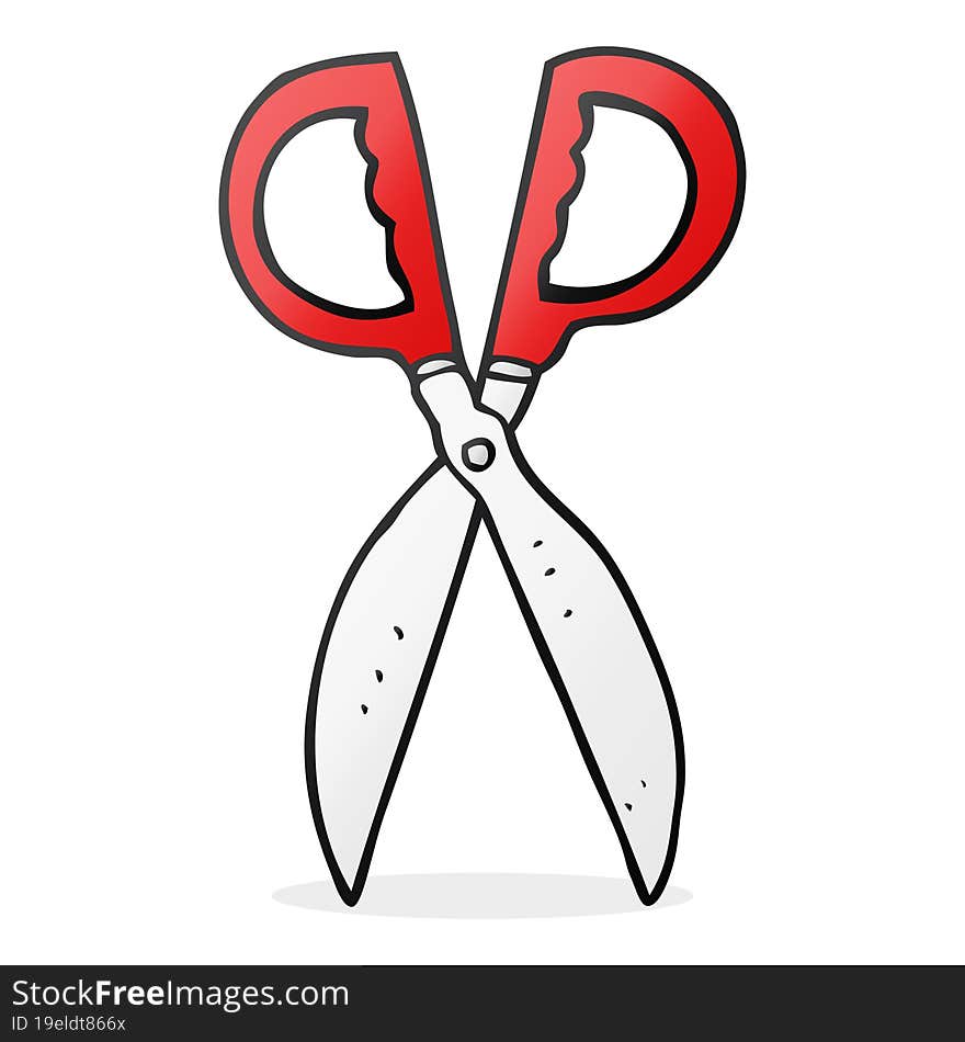 freehand drawn cartoon pair of scissors