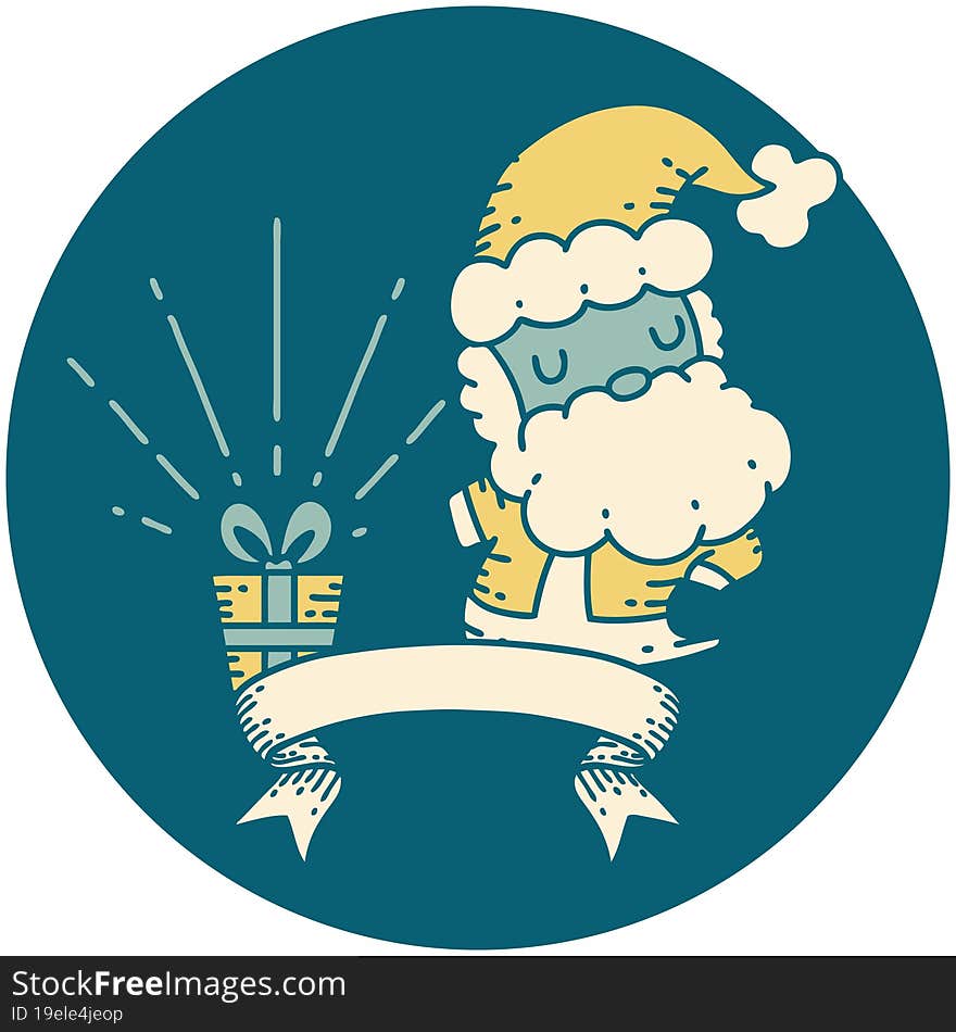 icon of tattoo style santa claus christmas character