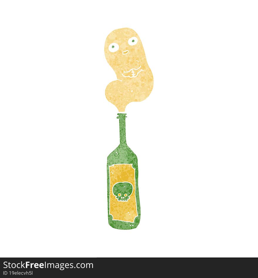 cartoon ghost in bottle