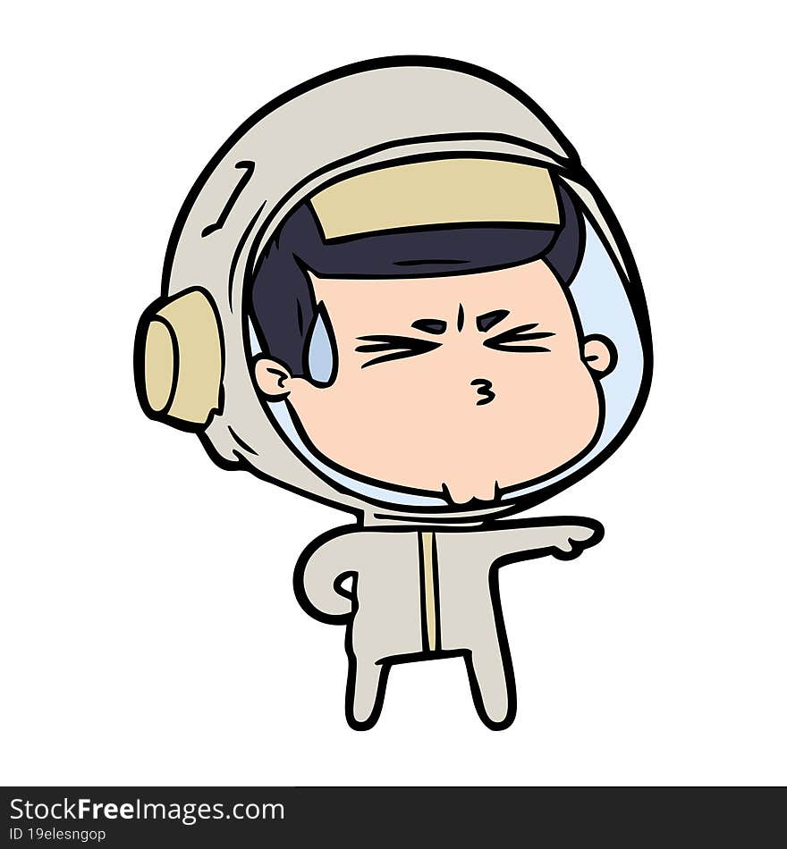 cartoon stressed astronaut. cartoon stressed astronaut