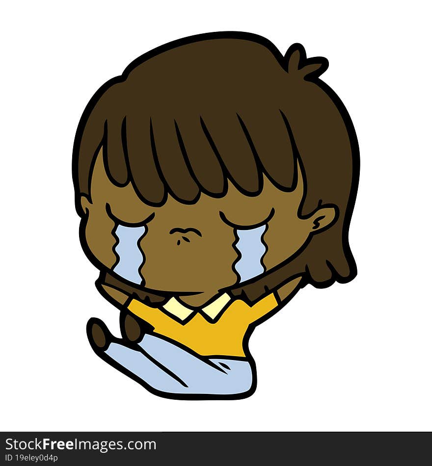 cartoon woman crying. cartoon woman crying