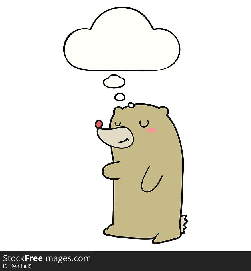 cute cartoon bear with thought bubble. cute cartoon bear with thought bubble