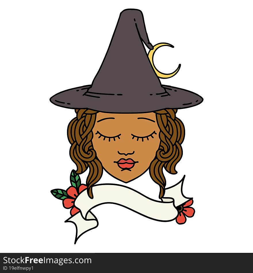 Human Witch Character Face Illustration