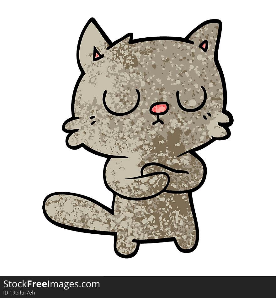 grunge textured illustration cartoon cat