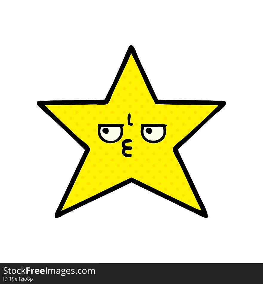 comic book style cartoon gold star