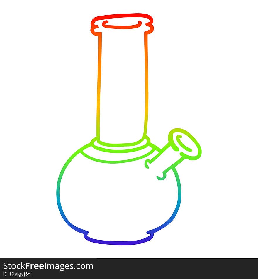 rainbow gradient line drawing cartoon bong