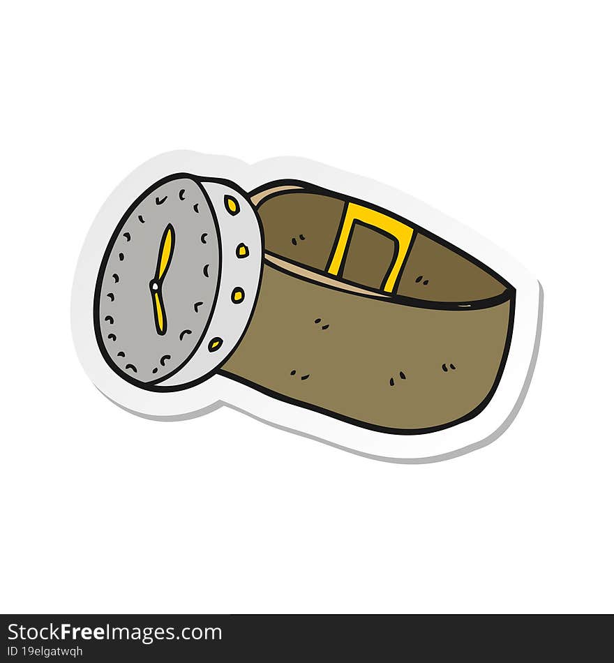 sticker of a cartoon wrist watch