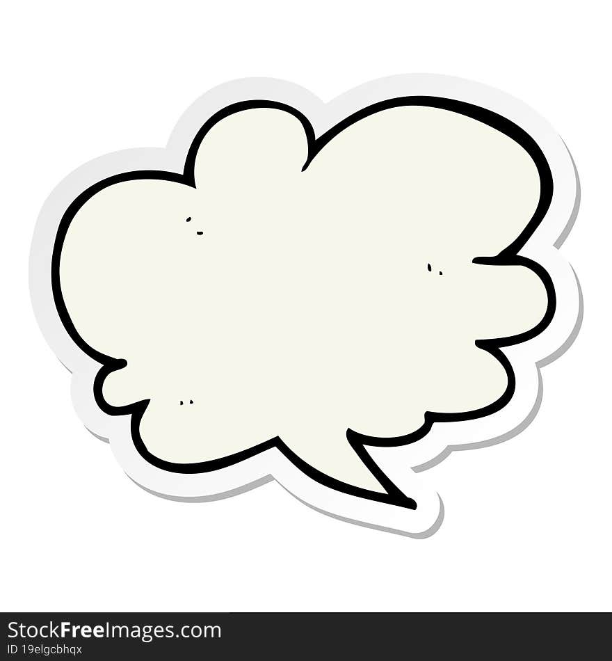 sticker of a cartoon speech bubble