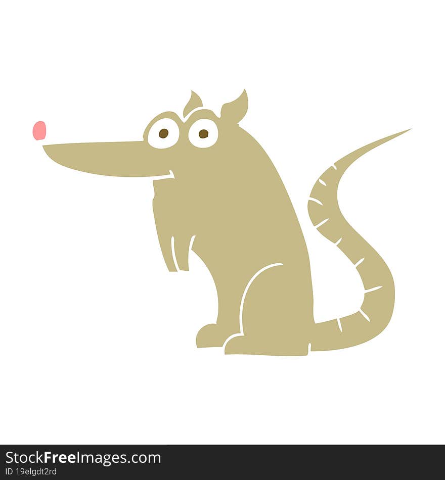 flat color illustration of a cartoon rat