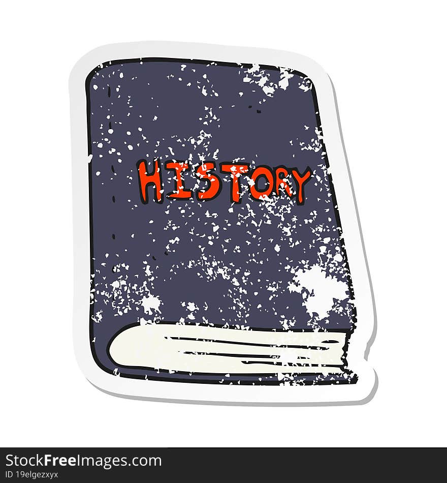 retro distressed sticker of a cartoon history book