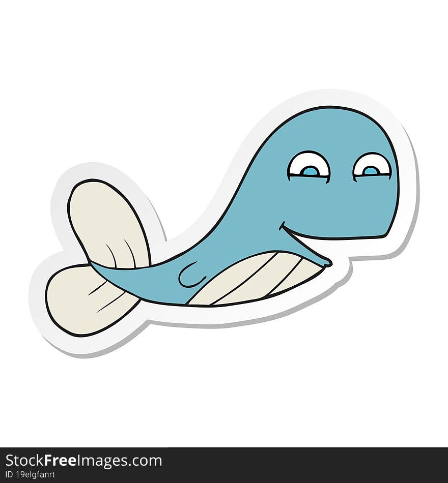 sticker of a cartoon whale