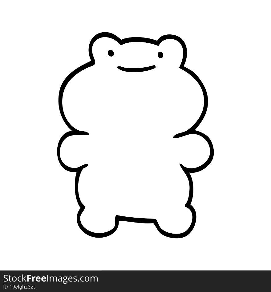 Line Drawing Cartoon Frog