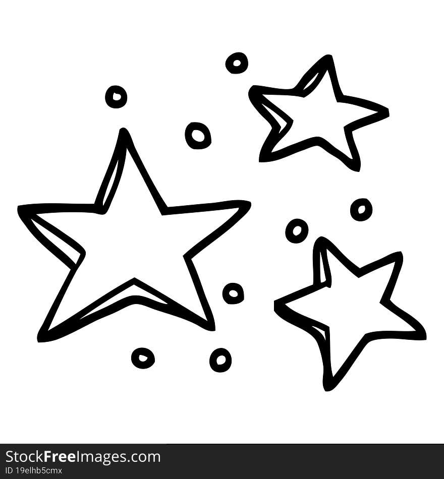 Black And White Cartoon Decorative Stars