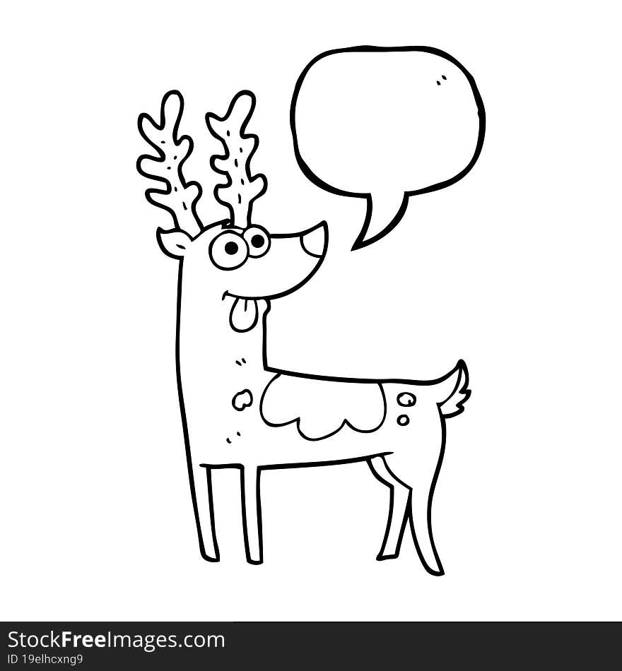 Speech Bubble Cartoon Reindeer