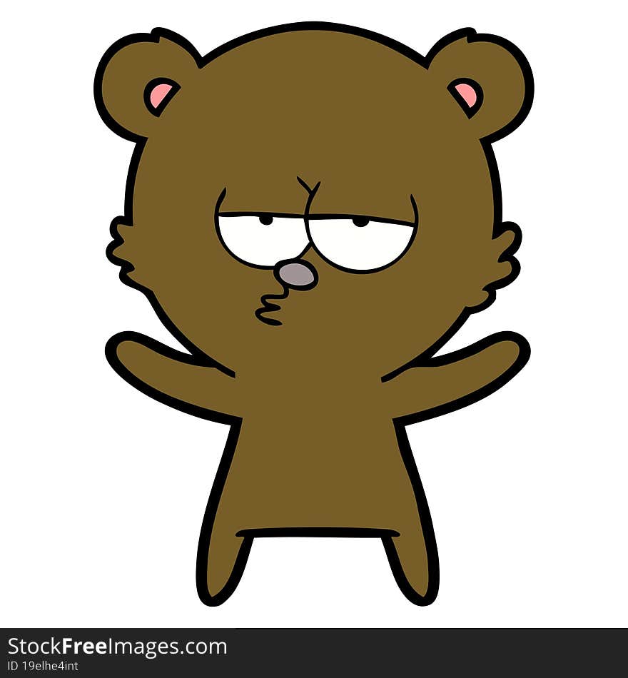 bored bear cartoon. bored bear cartoon