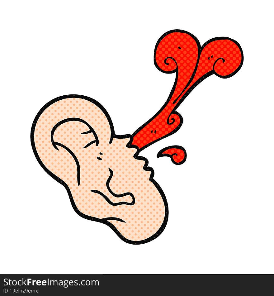 comic book style cartoon severed ear