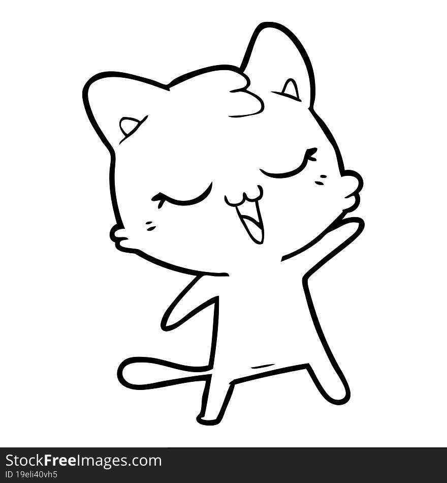 happy cartoon cat. happy cartoon cat