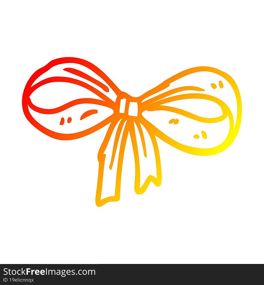 warm gradient line drawing cartoon tied bow