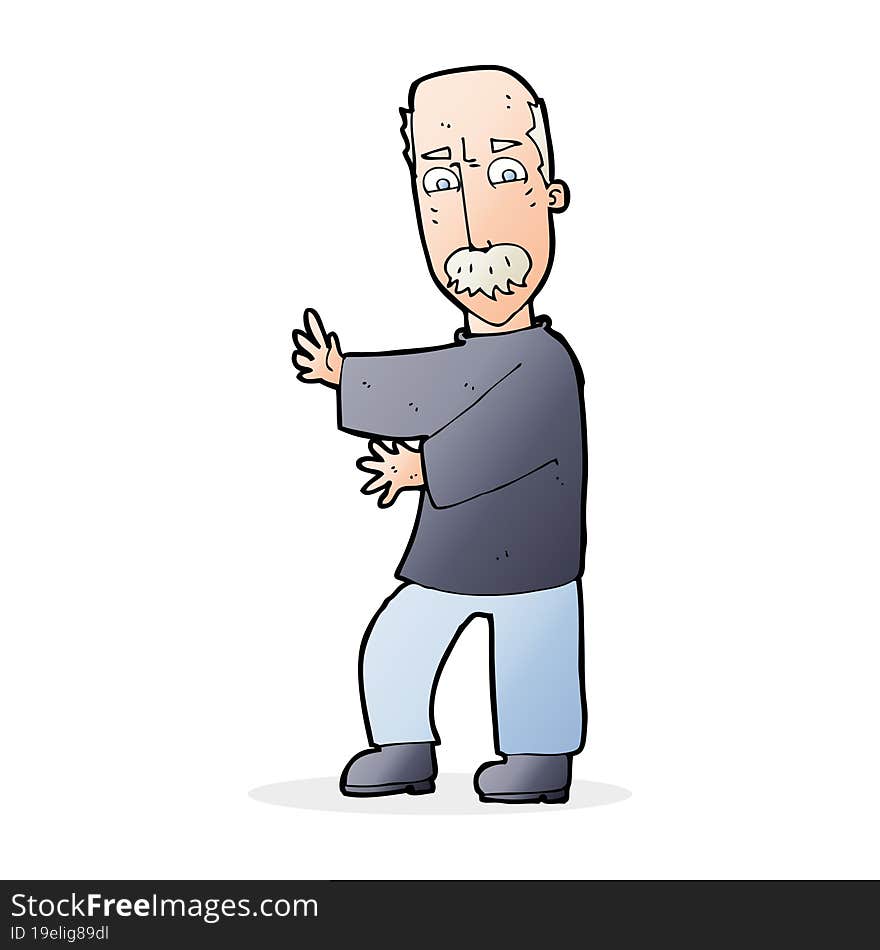 cartoon angry old man