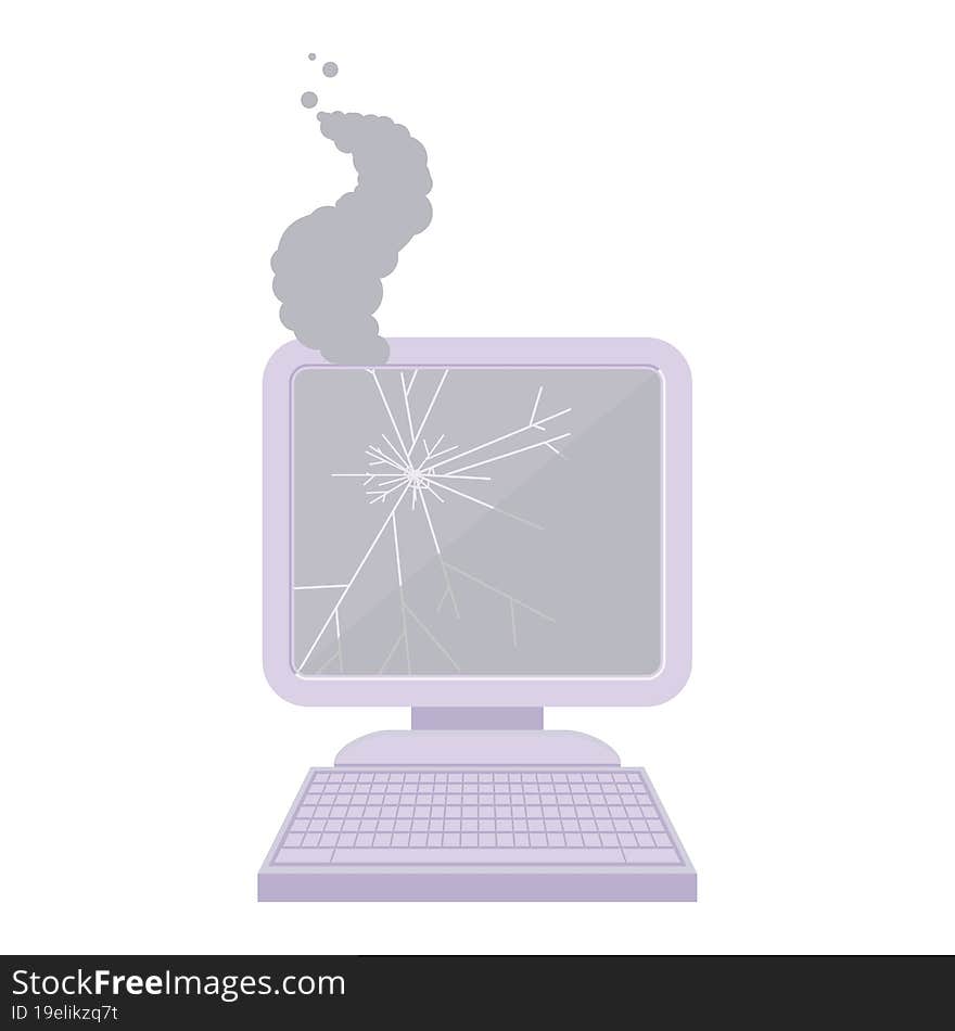 broken computer graphic icon