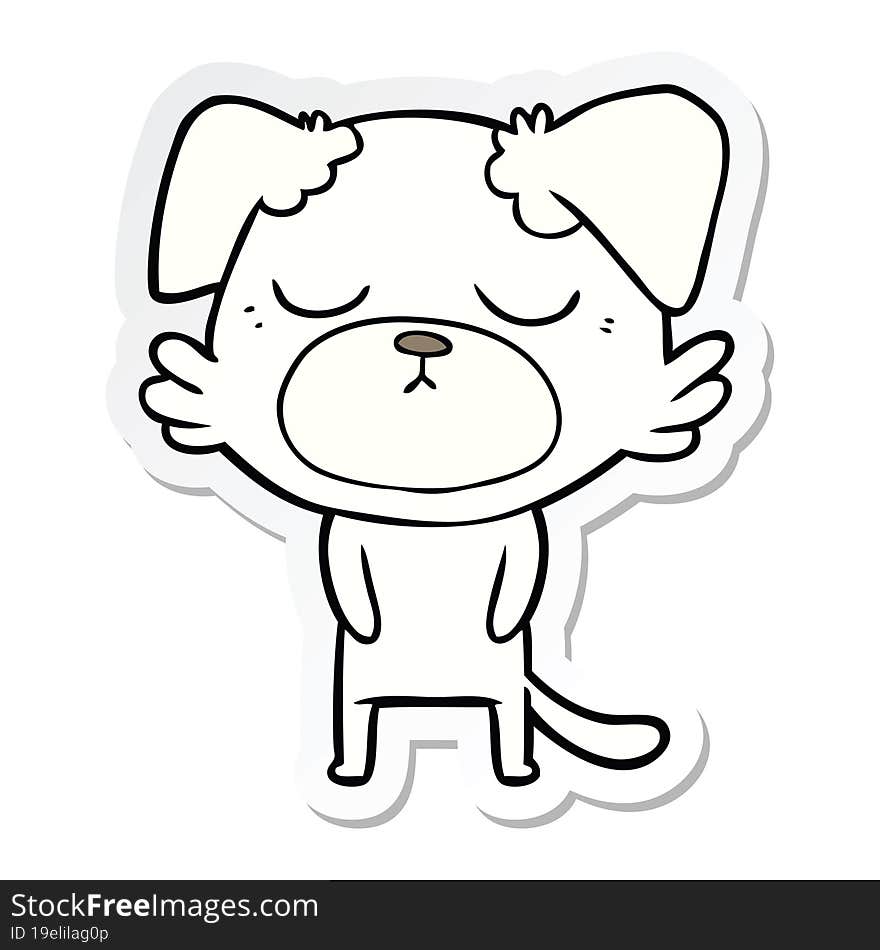 Sticker Of A Cute Cartoon Dog