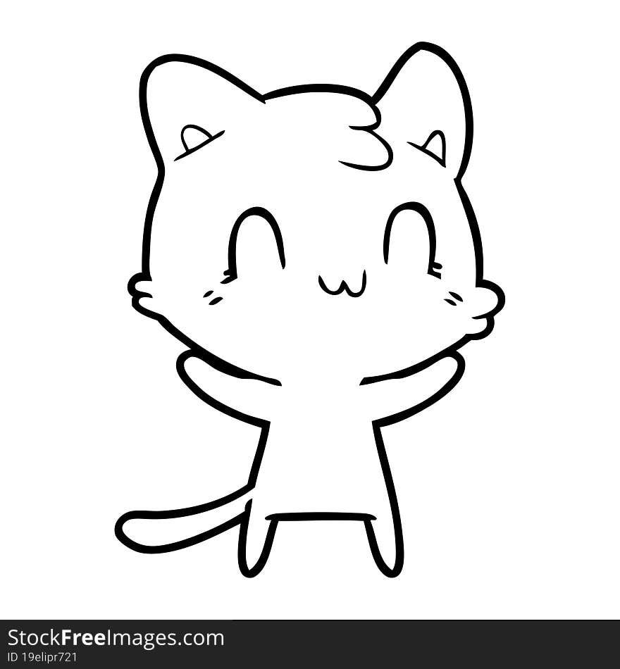 cartoon happy cat. cartoon happy cat