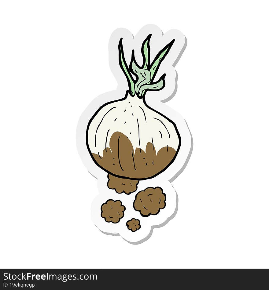 sticker of a cartoon organic onion