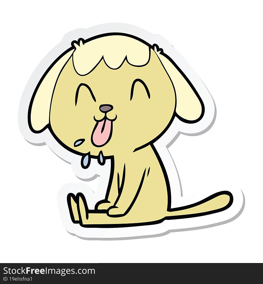 sticker of a cute cartoon dog