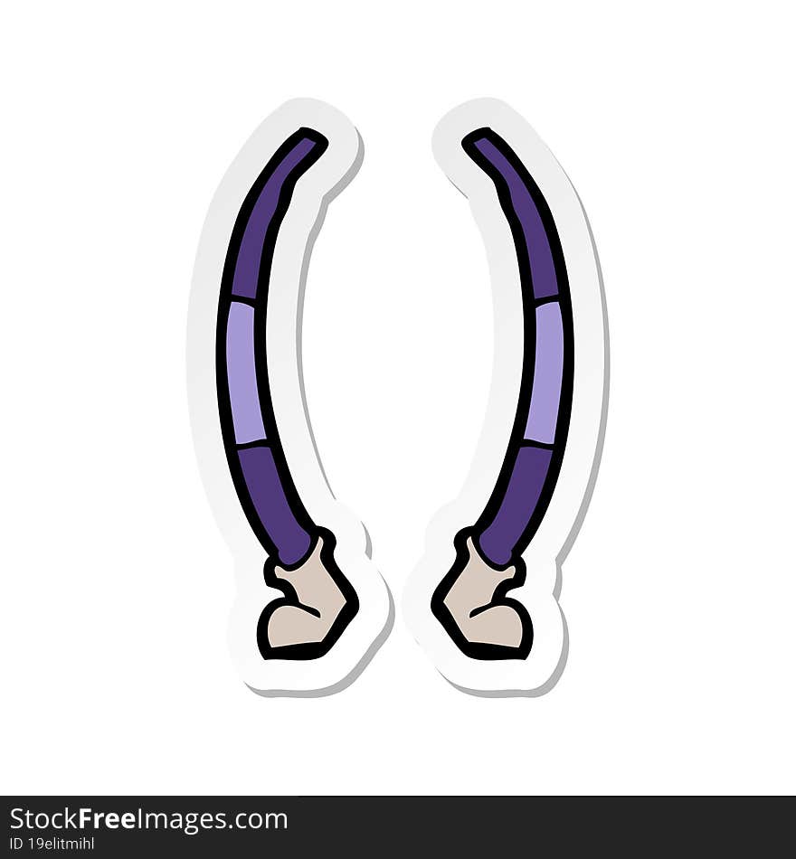 Sticker Of A Cartoon Legs