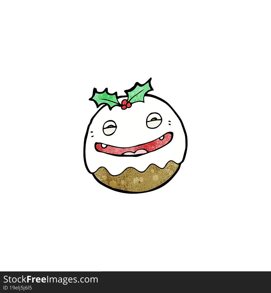 cartoon christmas pudding