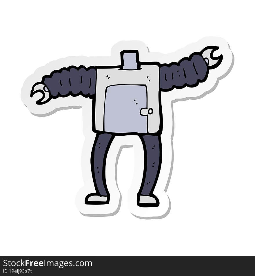 sticker of a cartoon robot body