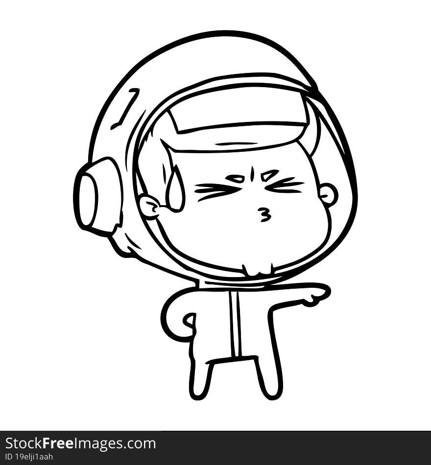 cartoon stressed astronaut. cartoon stressed astronaut