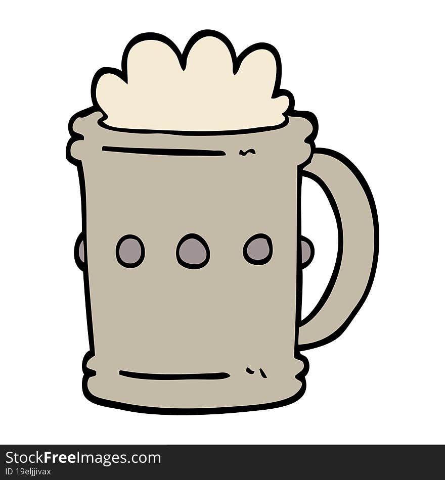 hand drawn doodle style cartoon beer tankard