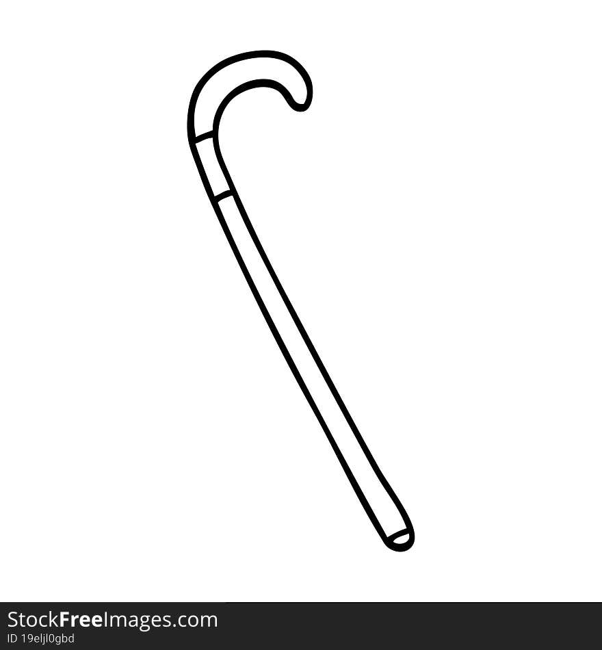 line drawing cartoon walking stick