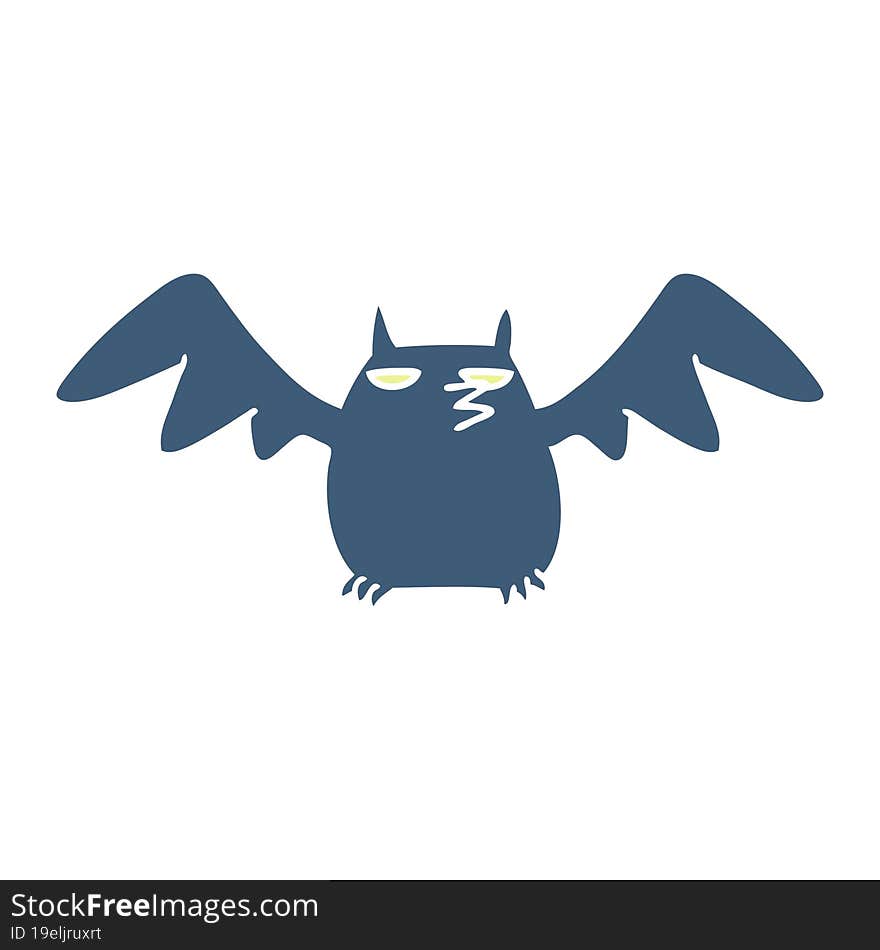 cartoon doodle of a night bat