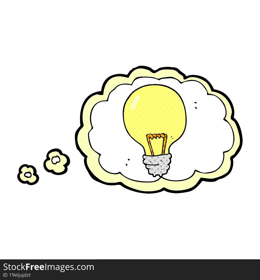 Thought Bubble Cartoon Light Bulb