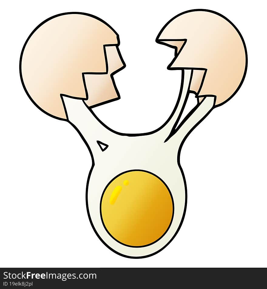 cracked egg cartoon. cracked egg cartoon