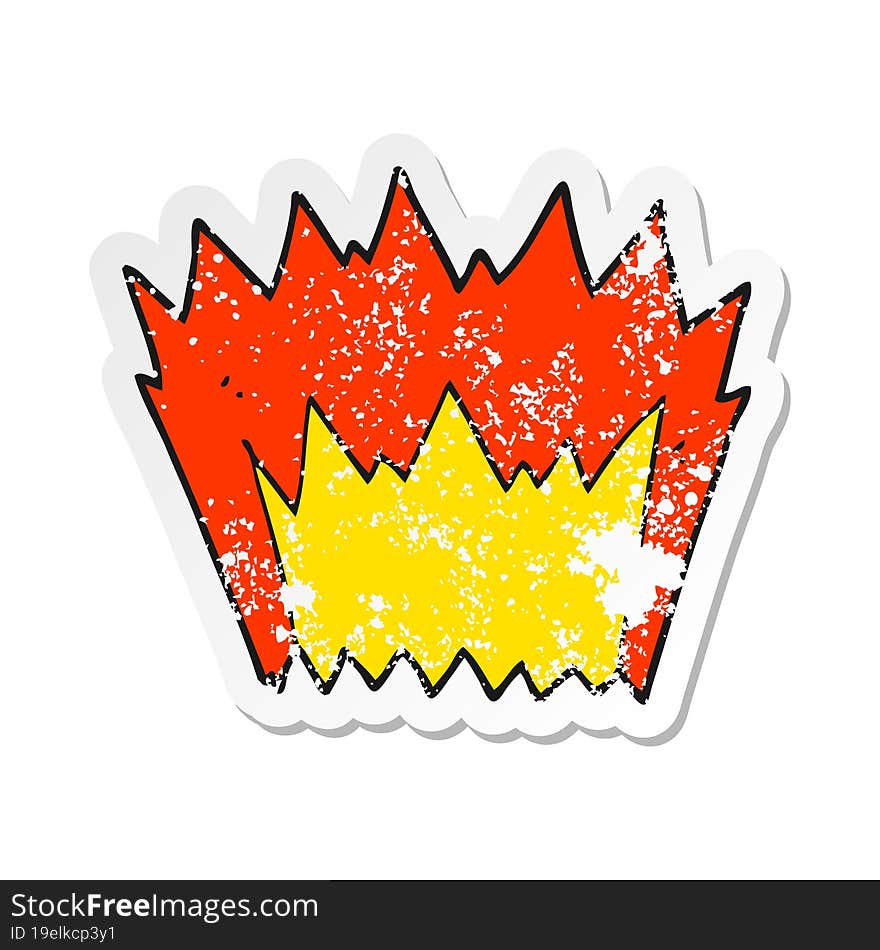 retro distressed sticker of a cartoon explosion