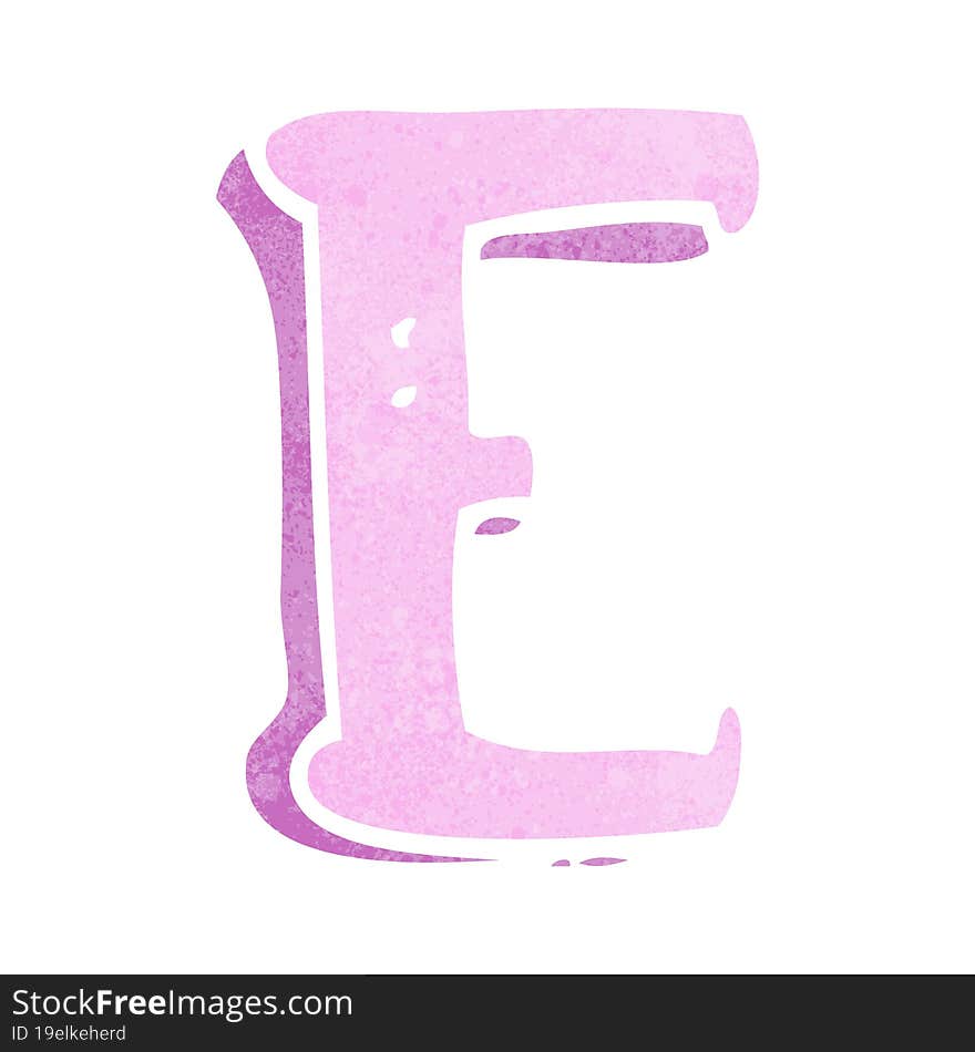 cartoon letter E