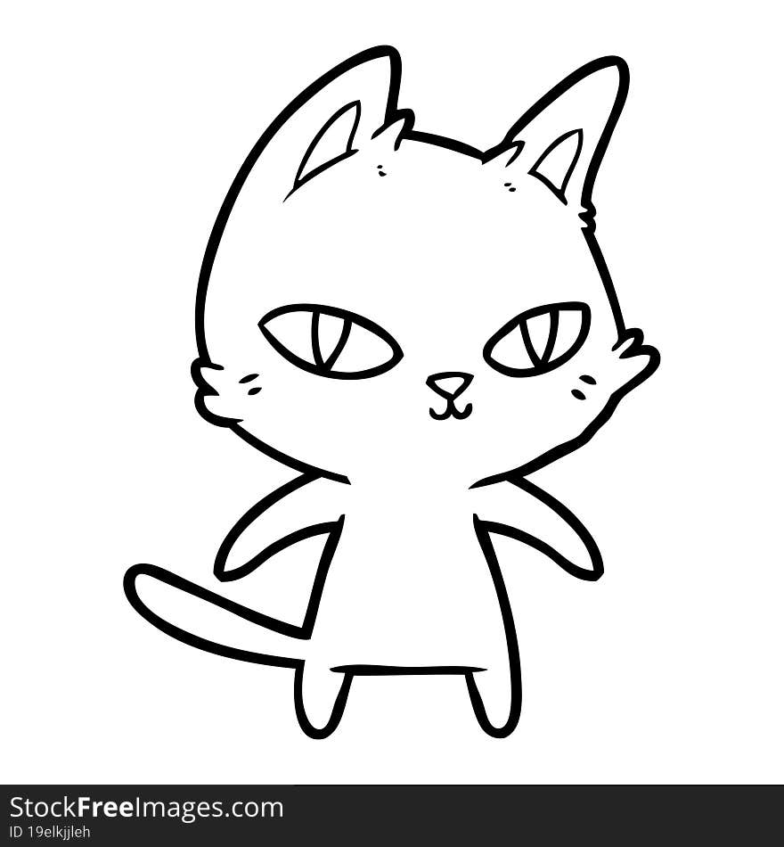 cartoon cat staring. cartoon cat staring