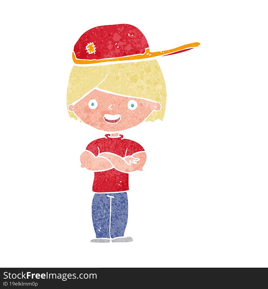 cartoon boy wearing cap