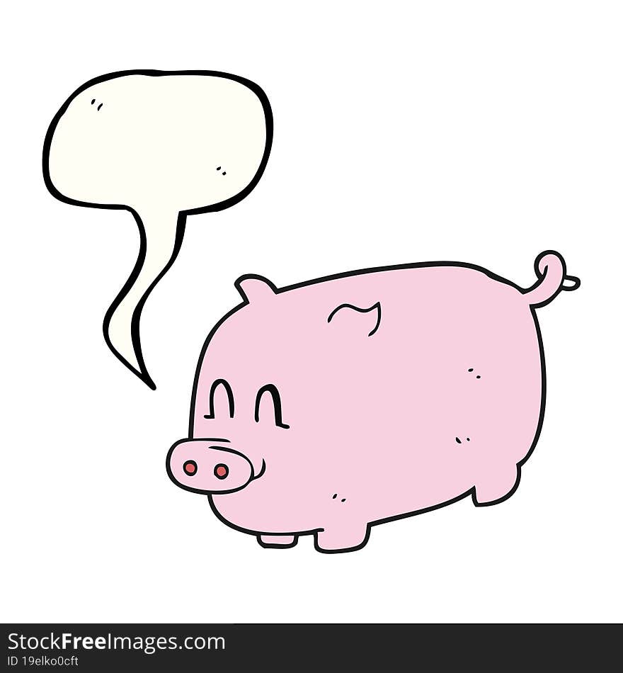 speech bubble cartoon pig