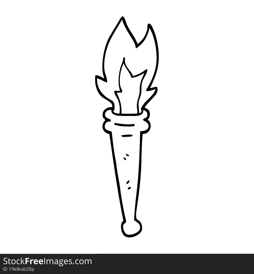 Black And White Cartoon Sports Torch