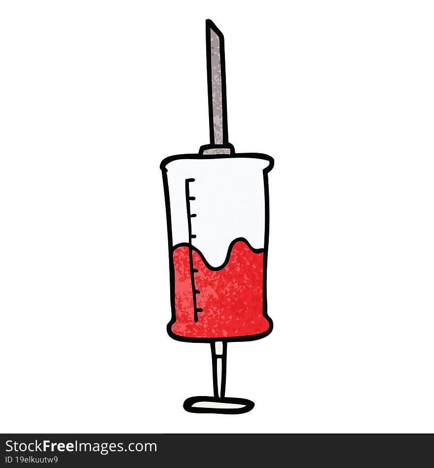 Cartoon Doodle Syringe Of Blood