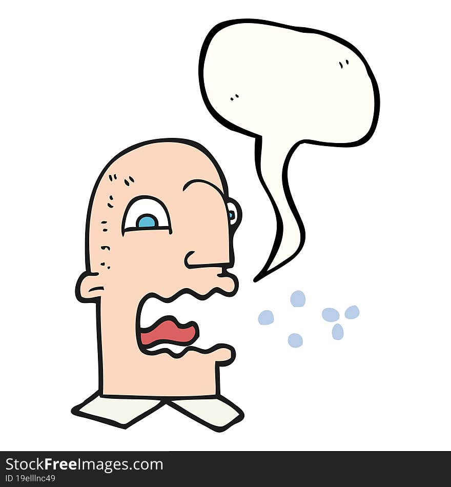 speech bubble cartoon burping man