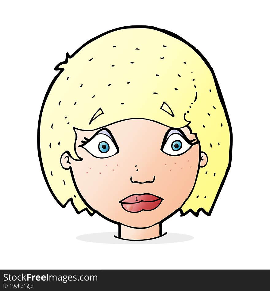 cartoon worried female face