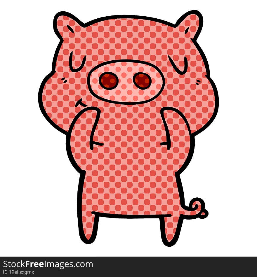 cartoon content pig. cartoon content pig