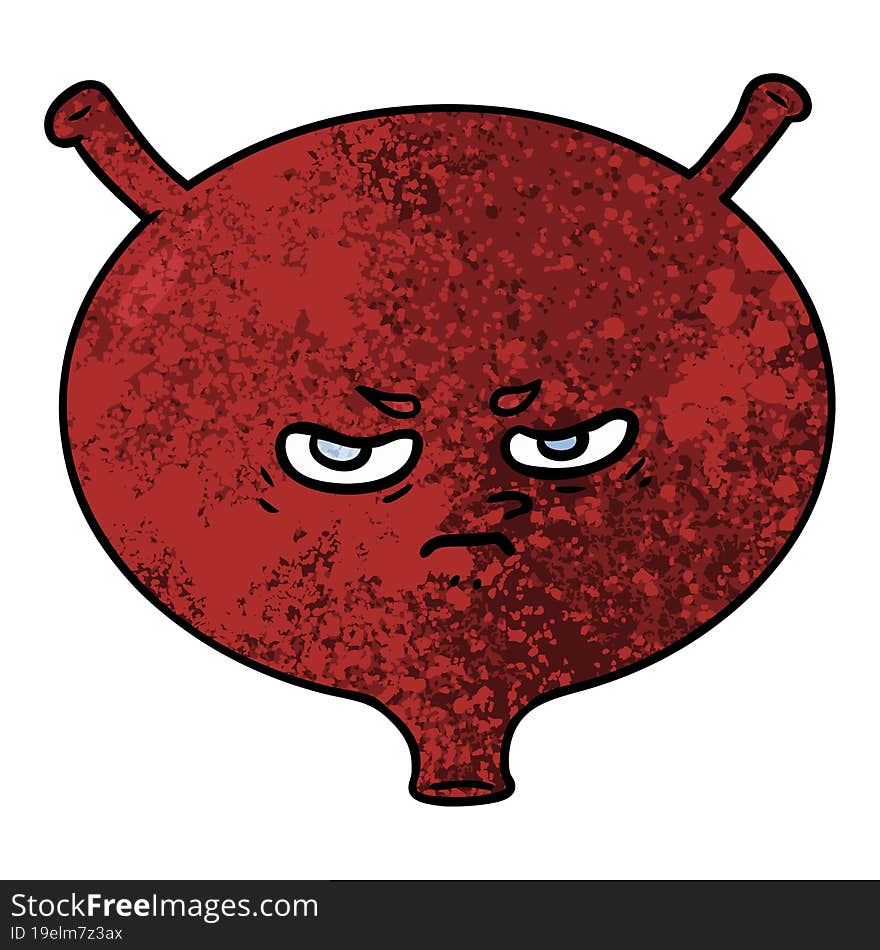 cartoon angry bladder. cartoon angry bladder