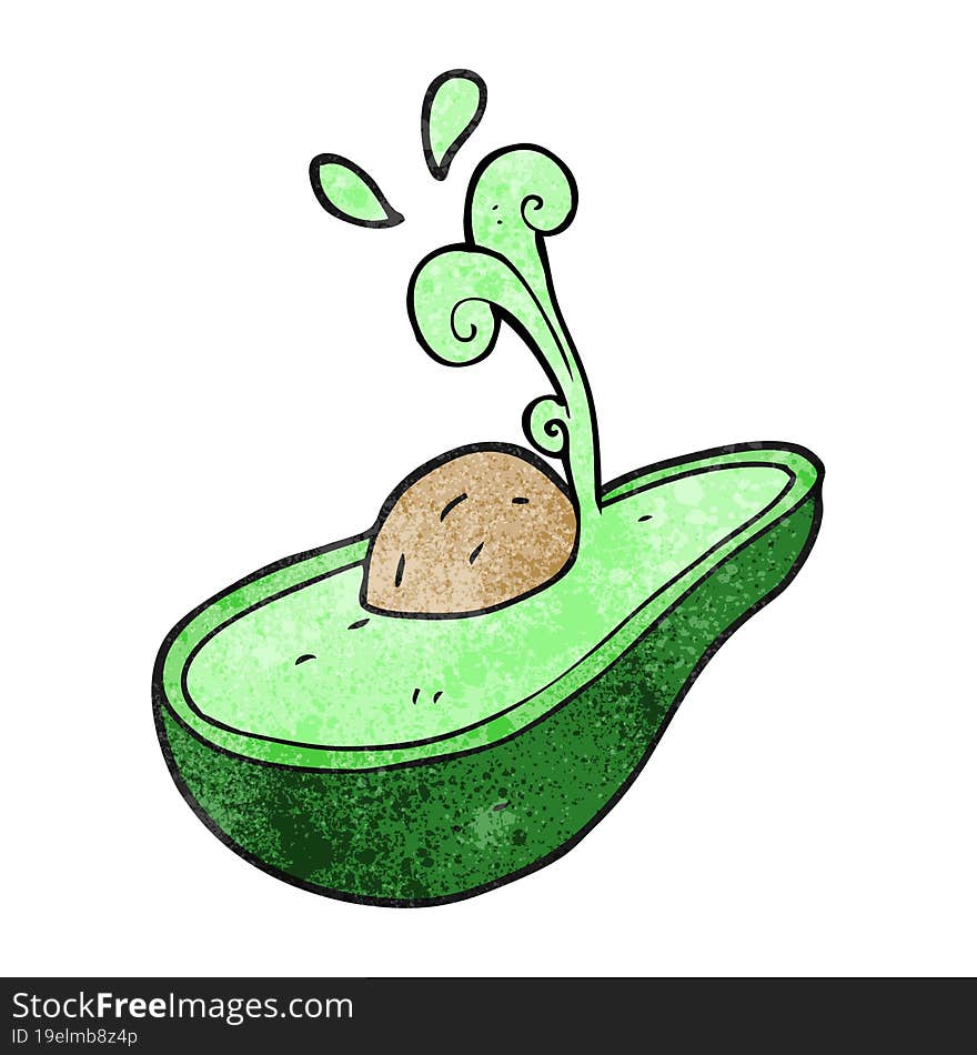 Textured Cartoon Avocado